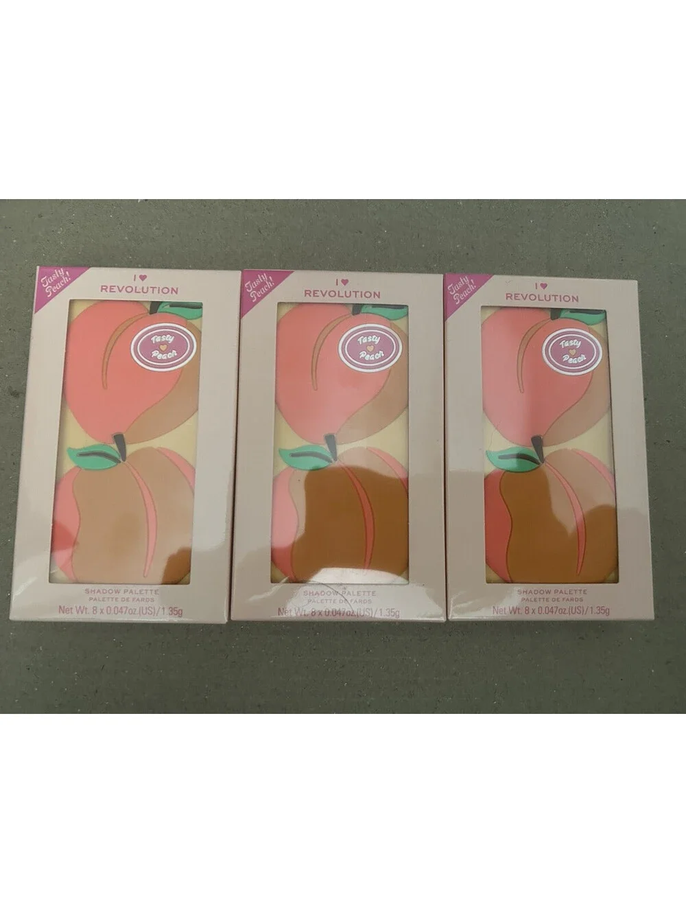 Box of 3 Revolution  Mini Peach Tasty Peach Shadow Palette NIB